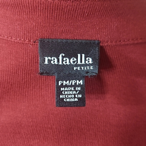 Women's Rafaella Petite Wine Cardigan with Champagne Gold Accents Sz PM - Picture 11 of 11